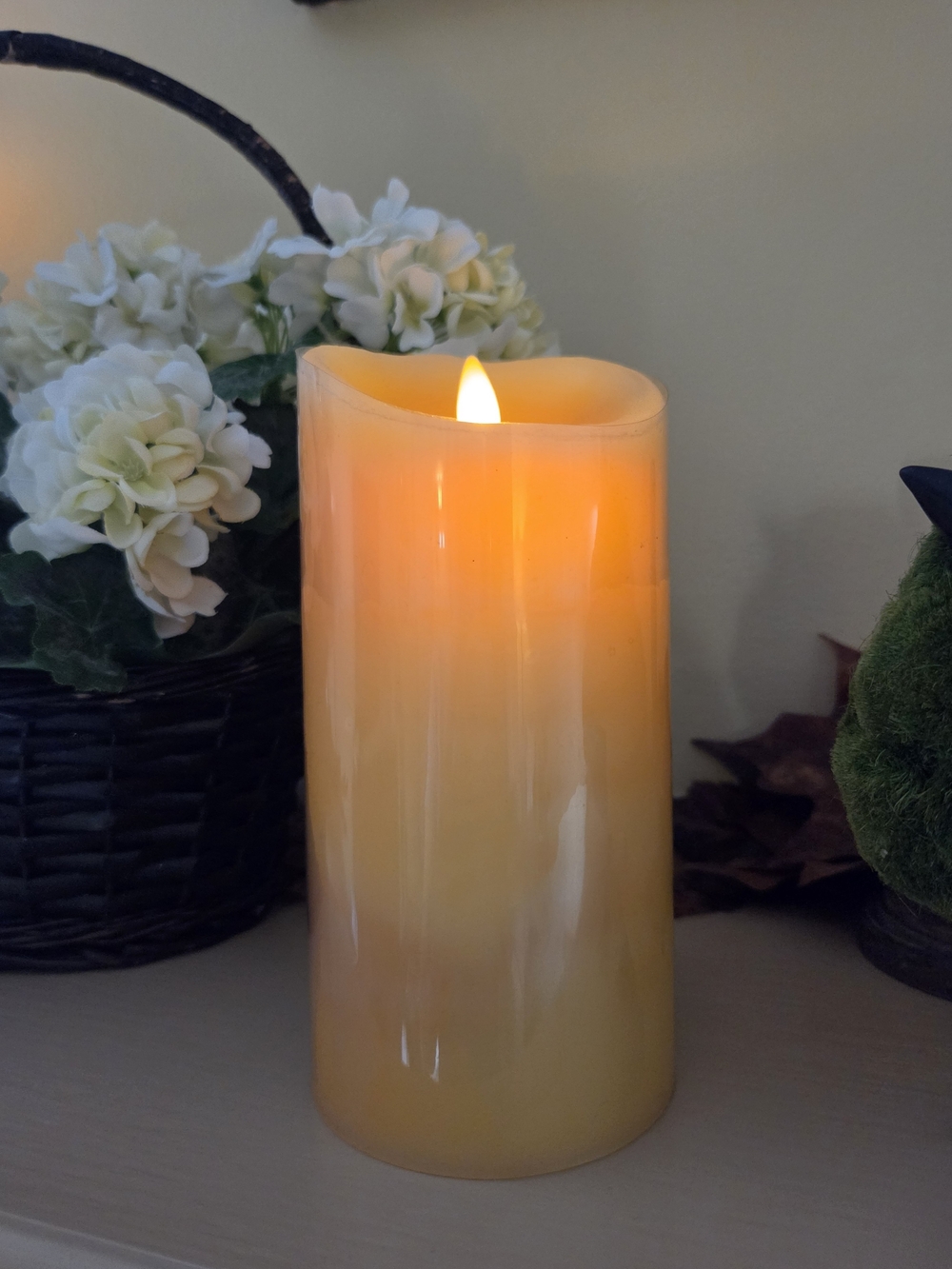Luminara Moving Wick Flameless Pillar Candle With Remote - Peach